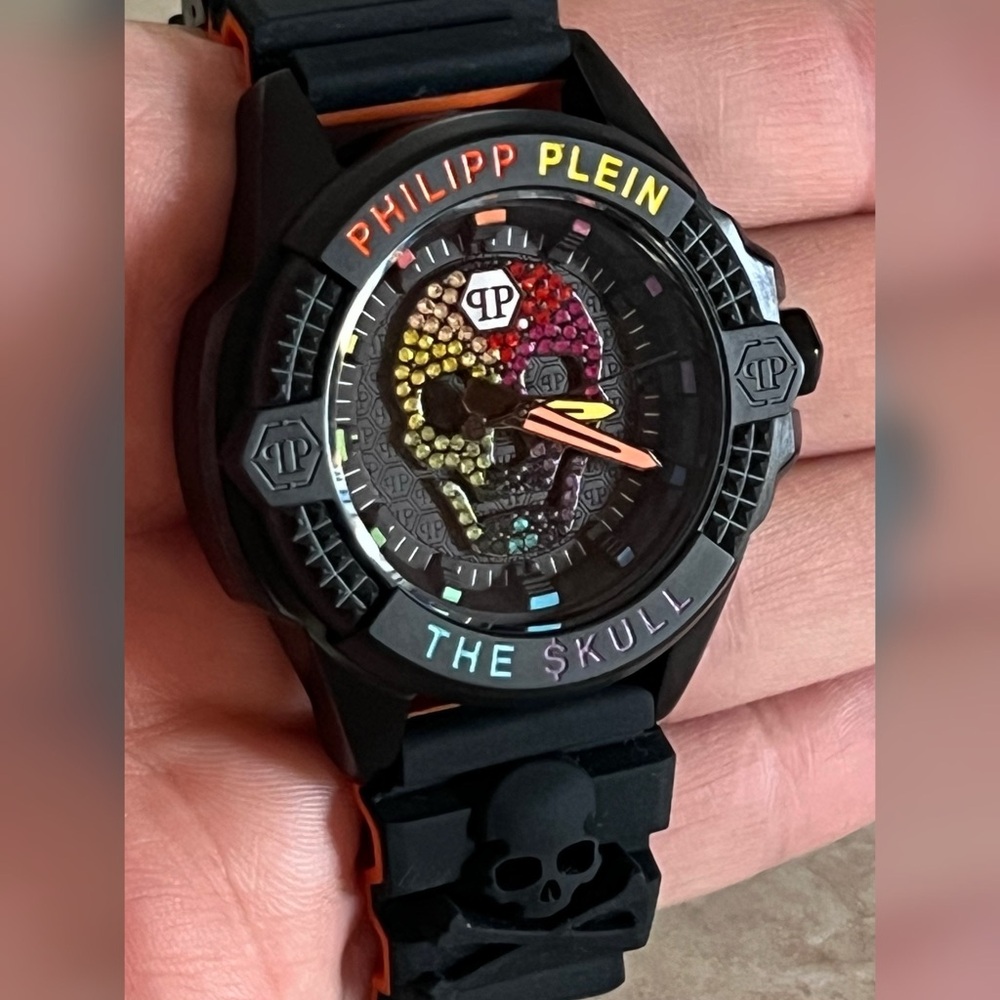 Philipp Plein The Skull Crystals Silicone Strap Men’s Watch PWAAA1121